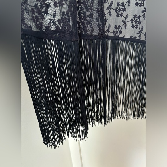 Navy blue lace cardigan with tassels - Picture 5 of 5